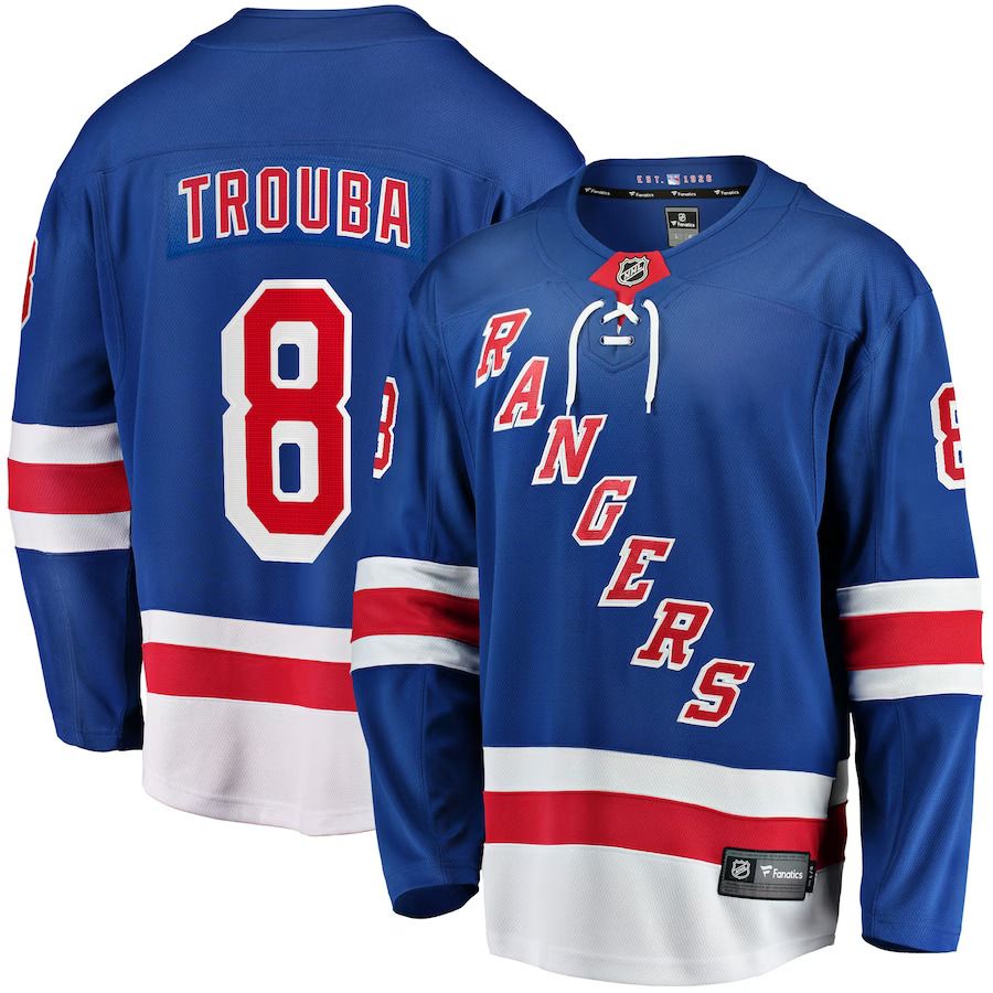 Men New York Rangers #8 Jacob Trouba Fanatics Branded Blue Home Breakaway NHL Jersey->women nhl jersey->Women Jersey